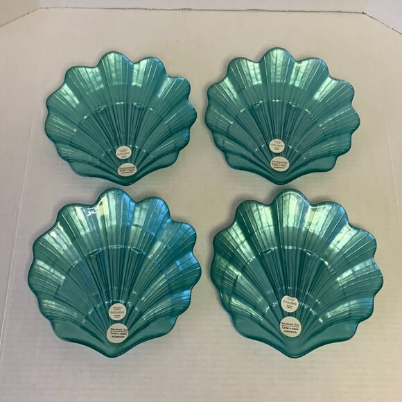 Set of 4 Princess House Sell Plates 1479 Dish Teal in Colour Made in Turkey NEW - Picture 1 of 13